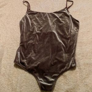 Lace and velvet body suit